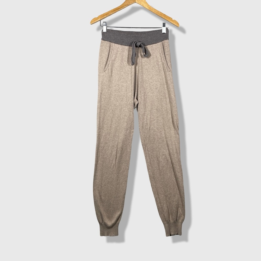 Faherty Organic Cotton Cashmere Joggers Womens S Tan Brown Loungewear Casual
